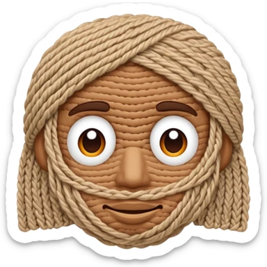 full face look like knitted sticker