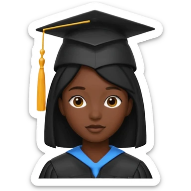 graduation cap on top of a person silhouette sticker