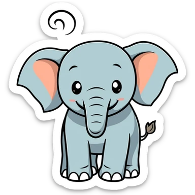 Laughing elephant sticker