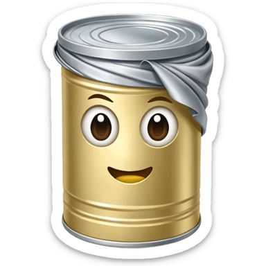 crumpled tin can sticker