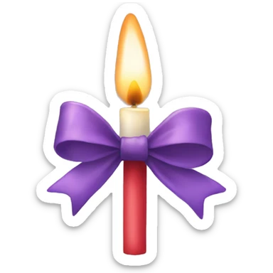 Christmas candle bow sticker