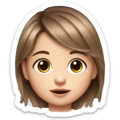 Realistic portrait of a baby girl with brown eyes and brown hair and long eyelashes sticker