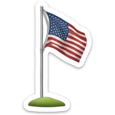 United States flag on pole sticker