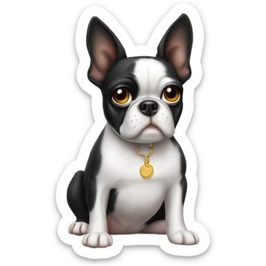 Judgmental Boston terrier  sticker
