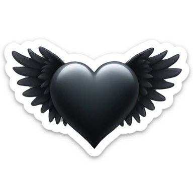 black heart with wings sticker