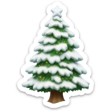 Snowy Christmas tree sticker
