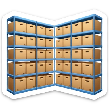storage with boxes on shelves sticker