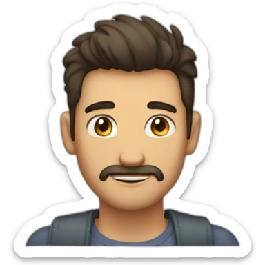 Hombre joven sin barba petiso morocho soriendo sticker