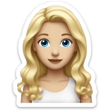 Blonde girl with blue eyes  sticker