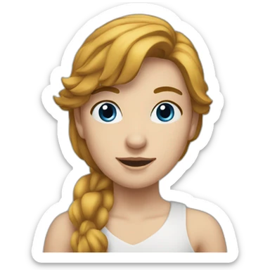 Le jeune Nicola à des grands chevaux bleu sticker