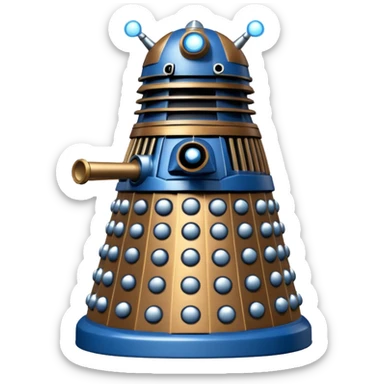 dalek silver, blue and bronze sticker