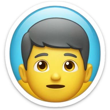 an round yellow classic emoji with chad face expression sticker