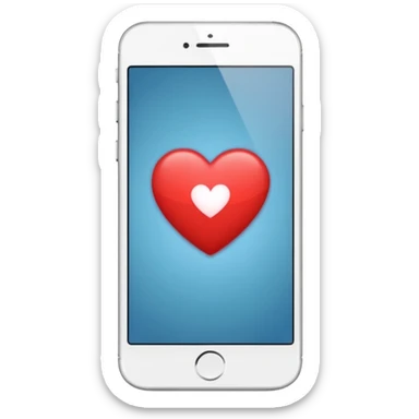 smartphone screen with a heart and text lines sticker