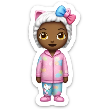 Hello kitty in pjs  sticker