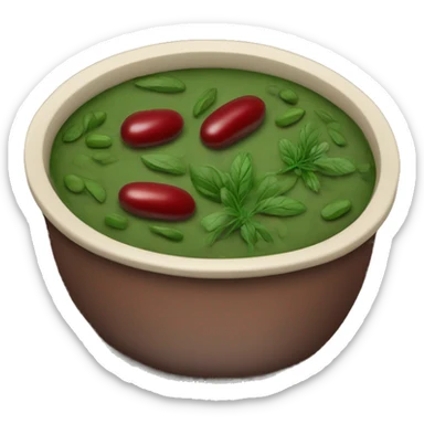 Dark green herb stew with red kidney beans  sticker