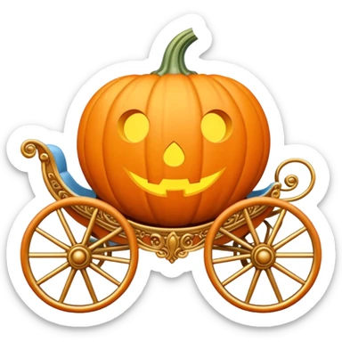 Conderella pumpkin carriage pastel orange sticker