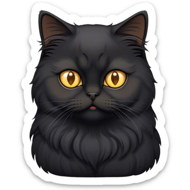 Gato persa negro con los ojos color miel sticker