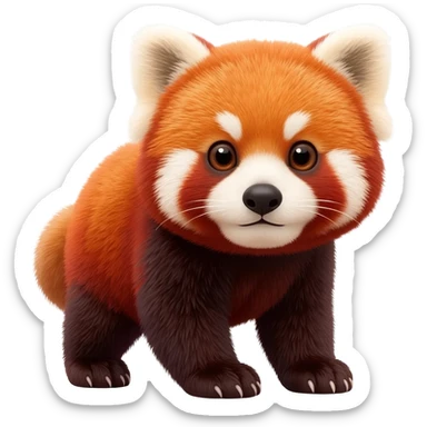 red panda baby pixar style sticker