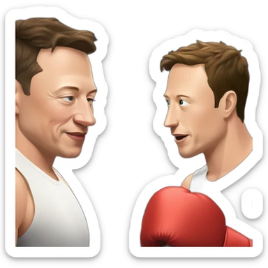 elon musk and mark zuckerburg in a boxing ring sticker