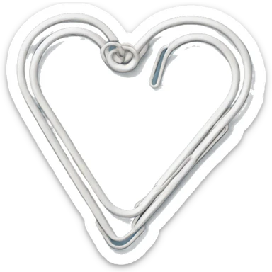 paper clip heart  sticker