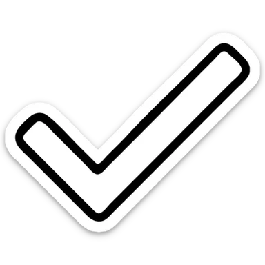 simple and clear check mark, black outline, no color, no fill, suitable for printing sticker