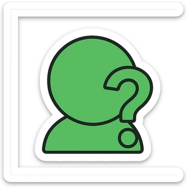 minimal image placeholder emoji icon with green color and a question mark overlay sticker