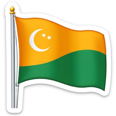 A flag with chandra bindu sticker