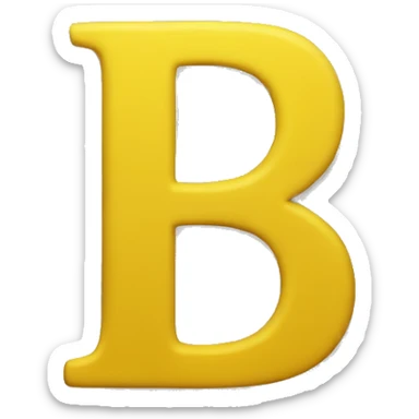 letter b in yellow color sticker