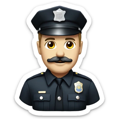 white police officer with a mustache with ‘Gretna’ on its uniform sticker