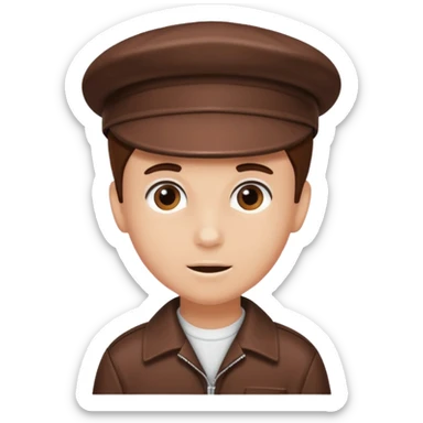 chocolate brown y2k newspaper boy cap only sticker