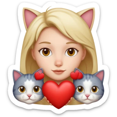 coeur et chats sticker