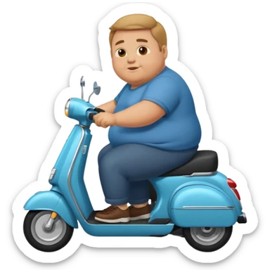 fat man on scooter sticker