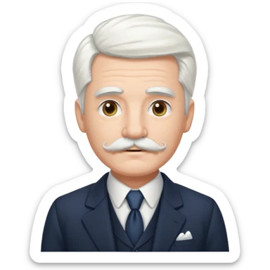 victorian man with white hair sticker