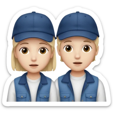 Make me a twin writing a cap while listening to a song sticker