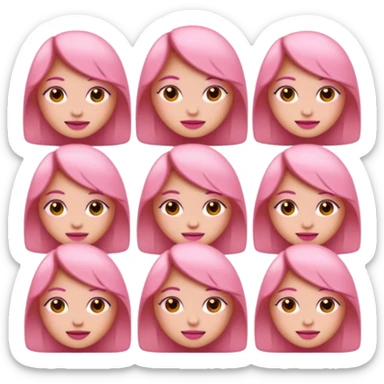 emojis basicos, pero su version girlie en tonos rosa sticker