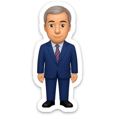 Create a full body figure of Nigel Farage standing as an emoji with a transparent background. Maintain the style and essence of the original emoji. sticker