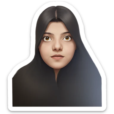 realistic portrait of girl sticker