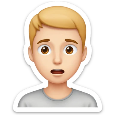 person demonstrating mewing, neutral face sticker