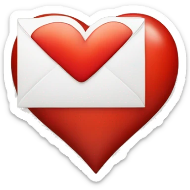 Red heart with the letter 'i'in the middle sticker