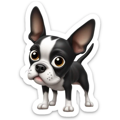 Boston terrier farting  sticker