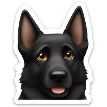 Black German Shepard bend ear sticker