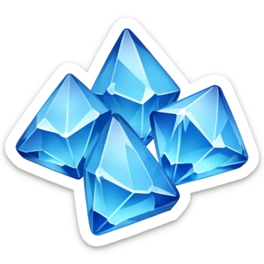 4 small blue  shards cristals forming a small pile sticker