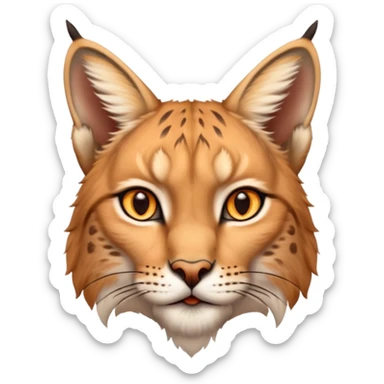 A high-resolution photo-realistic digital illustration of a baby lynx, chest upward A high-resolution, photo-realistic digital illustration of a majestic young Eurasian lynx, shown from the shoulder upwards with lynx markings, zoomed out sticker