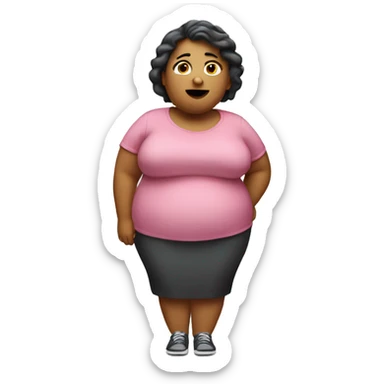 Obese woman sticker