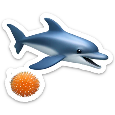aquarium with sea urchin and dolphin sticker