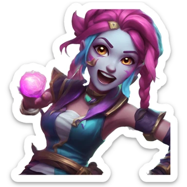 jinx from league of legends arcane sticker