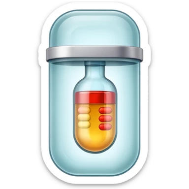 medicine capsule in case in natural colors sticker