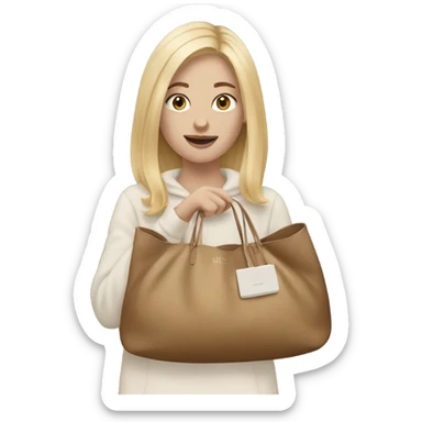 Blonde girl with aritzia bag  sticker