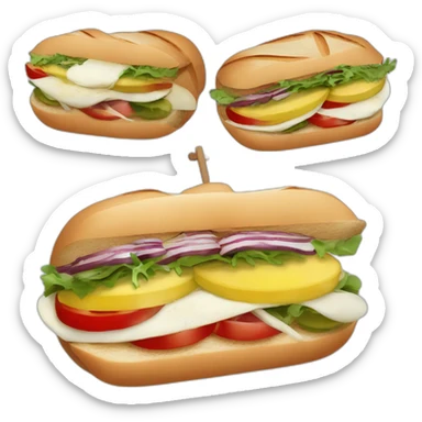 Pan bagnat sandwich France nice niçoise sticker