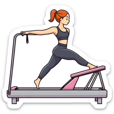 Girl doing Pilates reformer sticker